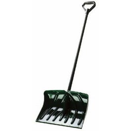 18-In. Green Poly Snow Shovel Pusher With D-Grip For Sale