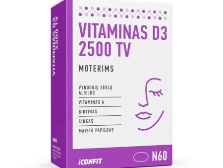 ICONFIT Vitaminas D3 moterims 2500 TV (60 kapsulių) For Cheap