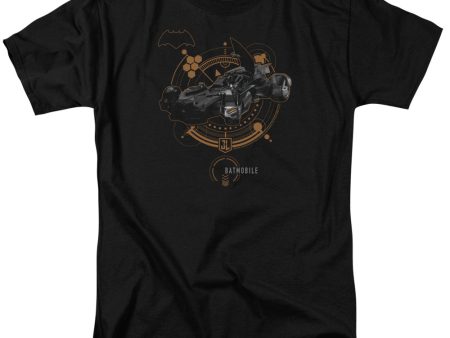 JUSTICE LEAGUE OF AMERICA : MOVIE : BATMOBILE S\S ADULT 100% COTTON 18\1 T-SHIRT BLACK 6X Sale