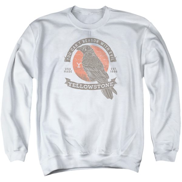 YELLOWSTONE : EVIL BIRD ADULT CREW SWEAT White LG Online now