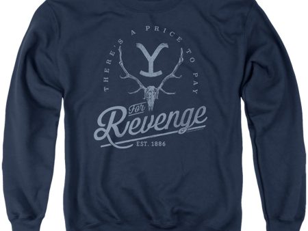 YELLOWSTONE : REVENGE SKULL ADULT CREW SWEAT Navy 3X Supply