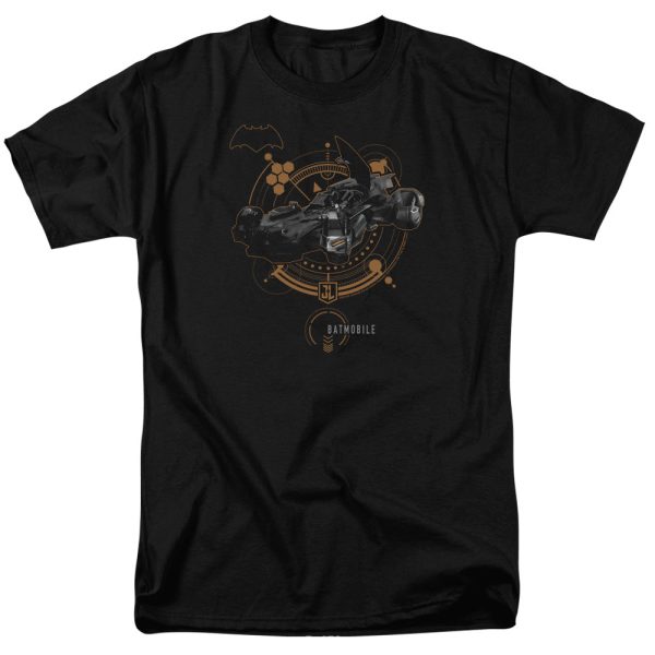 JUSTICE LEAGUE OF AMERICA : MOVIE : BATMOBILE S\S ADULT 100% COTTON 18\1 T-SHIRT Black 2X Hot on Sale