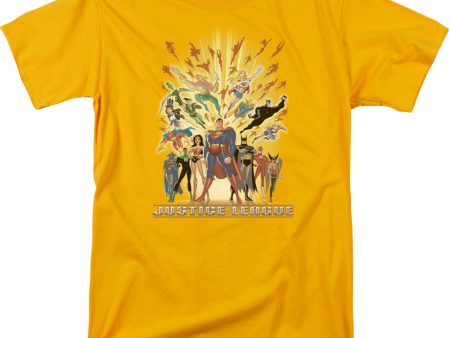 JUSTICE LEAGUE OF AMERICA : UNITED S\S ADULT 100% COTTON 18\1 T-SHIRT GOLD XL Sale