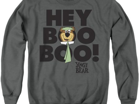 YOGI BEAR : HEY BOO BOO ADULT CREW SWEAT Charcoal MD Online Hot Sale