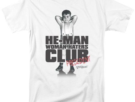 LITTLE RASCALS : CLUB PRESIDENT S\S ADULT 100% COTTON 18\1 T-SHIRT WHITE XL Hot on Sale