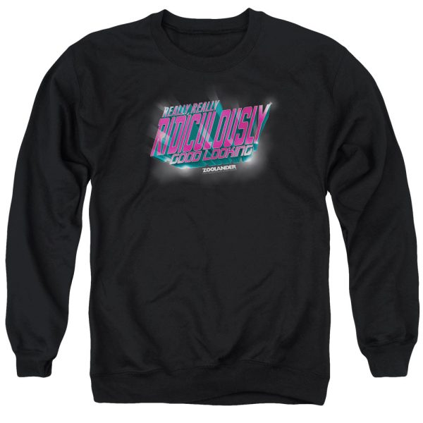 ZOOLANDER : RIDICULOUSLY GOOD LOOKING ADULT CREW NECK SWEATSHIRT BLACK 2X Hot on Sale