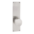 Emtek 8013.LSUS4.MRWH SELECT Dummy Pair , Sideplate Locksets Modern Non-Keyed 9  , L-Square Stem , White Marble Handle.LH For Sale